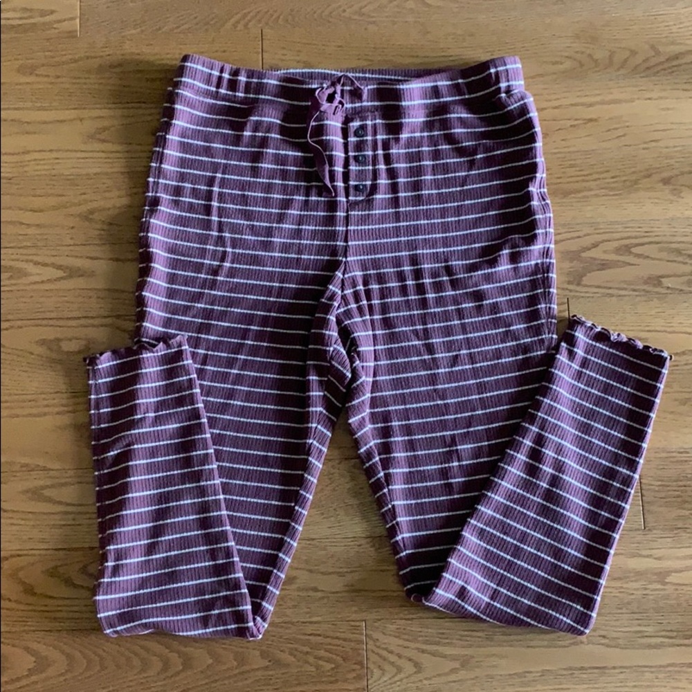 Pure + Good Soft Purple & White Stipe Sweatpants